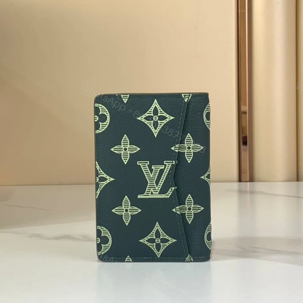 View 3 of Louis Vuitton Pocket Organizer Monogram Shadow Forest Green 14Cm M27149