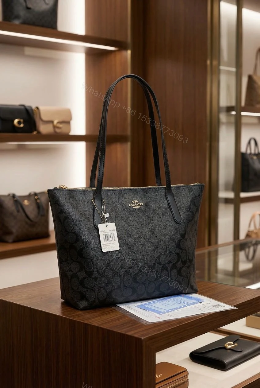 View 9 of Coach Signature City Top Zip Tote Bag First Copy | Premium Replica Designer Handbag