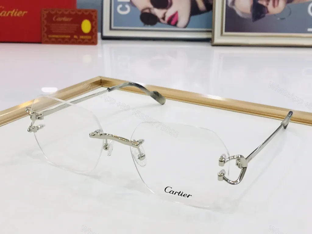View 5 of Rimless Titanium Cartier Glasses â€“ Minimalist, UV-Protected Clarity