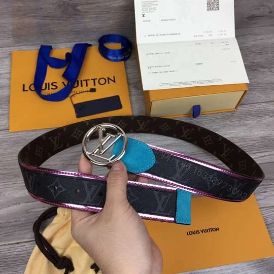 View 3 of LOUIS VUITTON LV CIRCLE 40MM BELT MONOGRAM ECLIPSE CANVAS – B143
