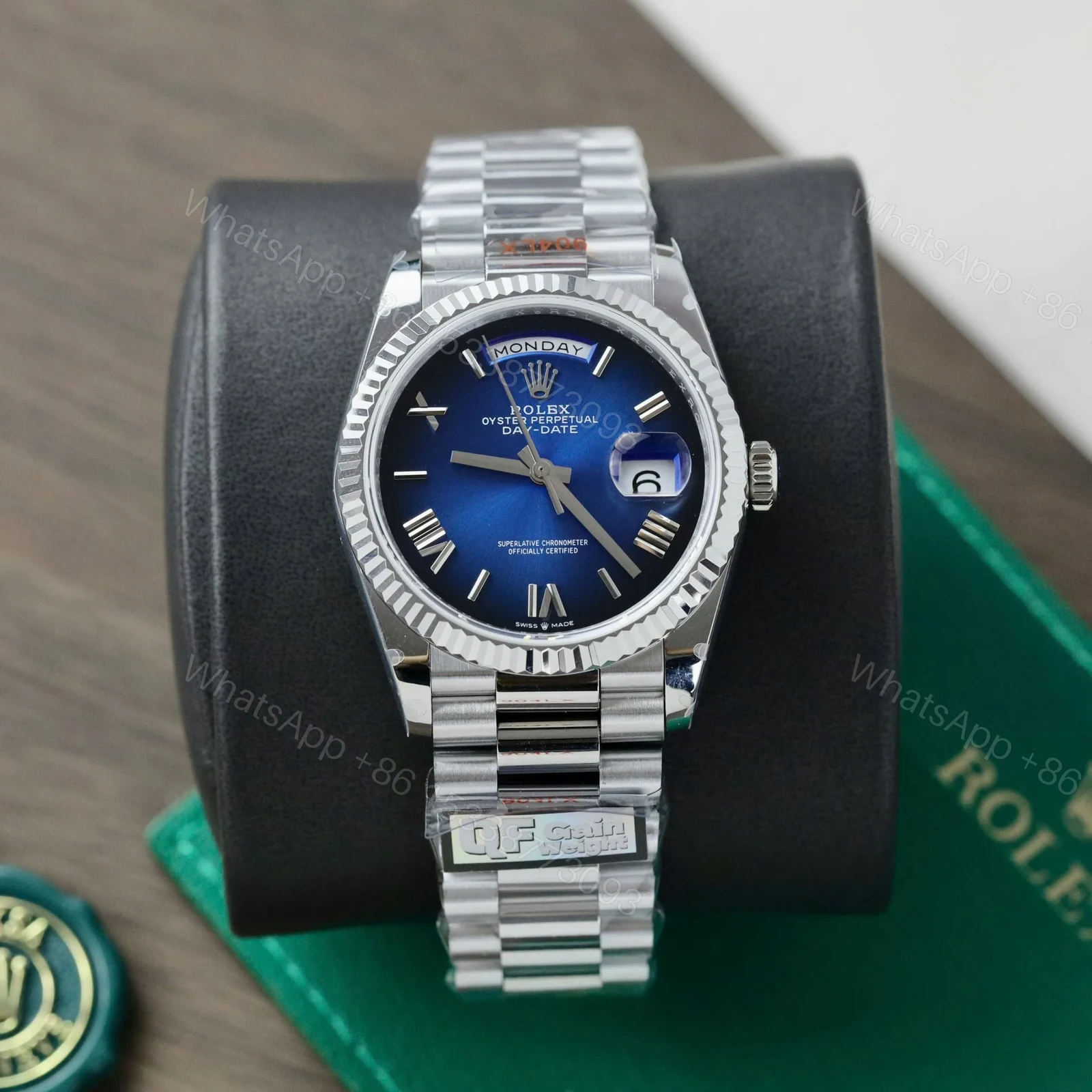 View 2 of Superclone Rolex Day-Date Blue Ombré Dial 128239-0063 36 mm