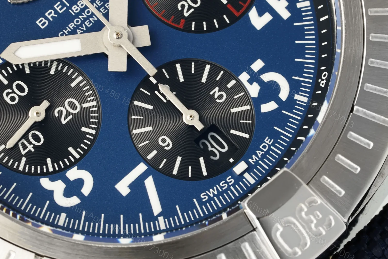 View 5 of Breitling Avenger B01 Chronograph 45 Stainless Steel Blue Dial Black Strap – Folding AB01821A1C1X2