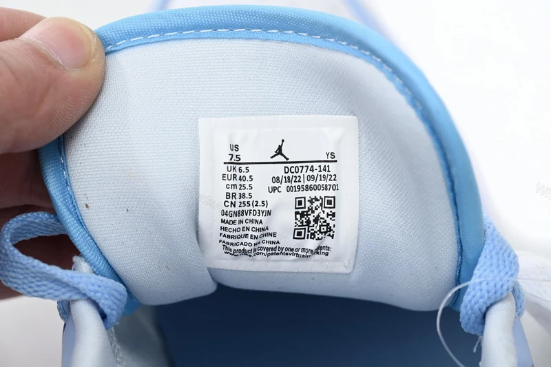 View 7 of Air Jordan 1 Low White Blue DC0774-141