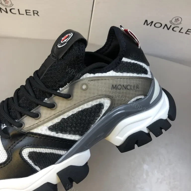 View 6 of Moncler Grid-Texture High-Top Sneakers: Luxe Streetwear