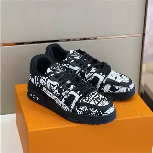 View 6 of LOUIS VUITTON LV TRAINER COMIC SNEAKERS IN BLACK AND WHITE – LSVT393