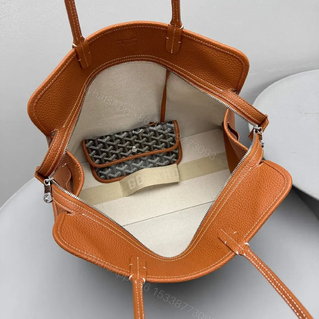 View 7 of Structured Pattern Carry-All: Leather Trim, Monogram Style Bag