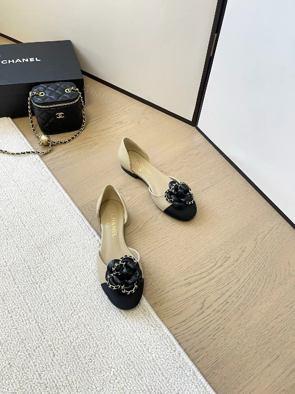 Two-Tone D’Orsay Pumps with Bloom Embellishment - Elevated Minimalism — view 1