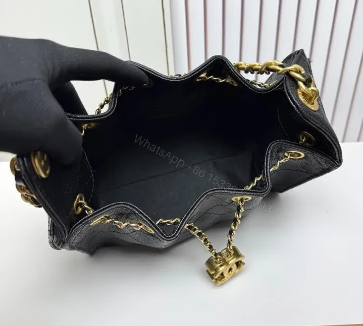 View 9 of Chanel 25 Mini Hobo Bag in Black Caviar Leather CH2522