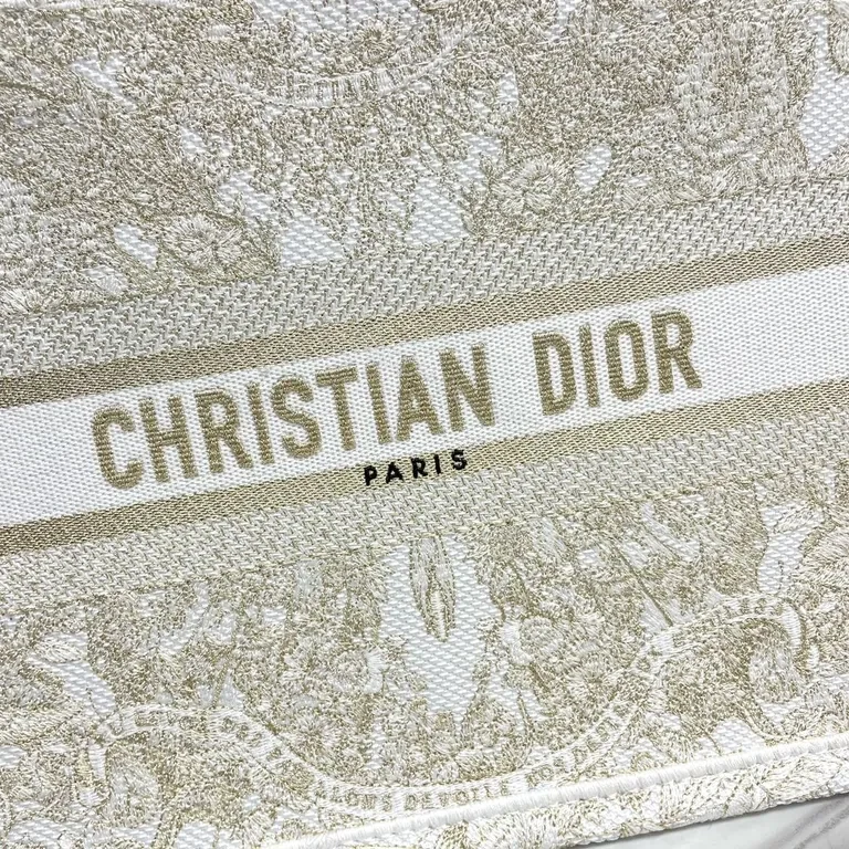 View 3 of Champagne Dior Jacquard Tote: Subtle Shine, All-Day Luxe