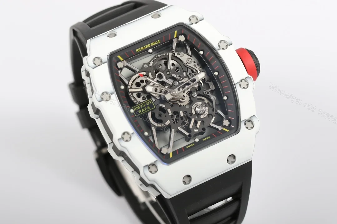 View 4 of Richard Mille RM35-01 NTPT Carbon Fiber RMUL3 White Gemstone Skeleton Watch RM35-01-CF-RMUL3-WG