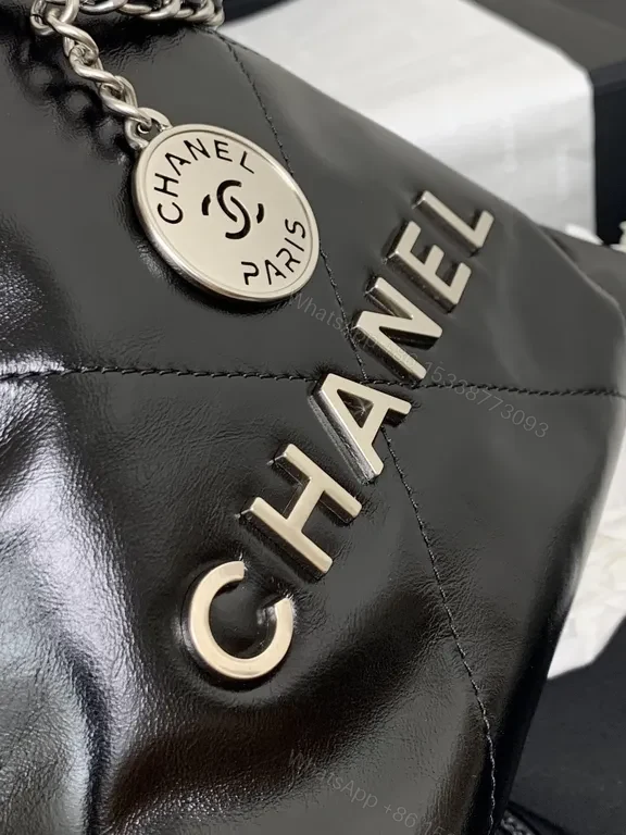 View 8 of Chanel-Inspired Chain-Handled Quilted Leather Bag