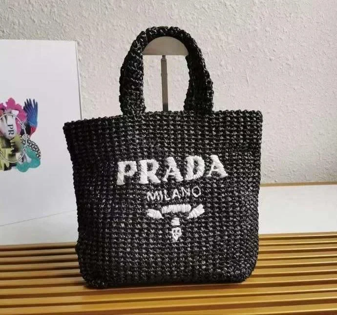 Prada Mini Raffia Tote Bag — view 1