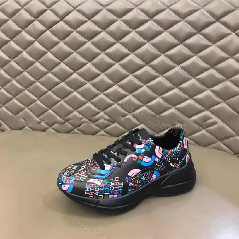 View 4 of Gucci x The North Face Rhyton Low Top Sneakers In Black – GC126