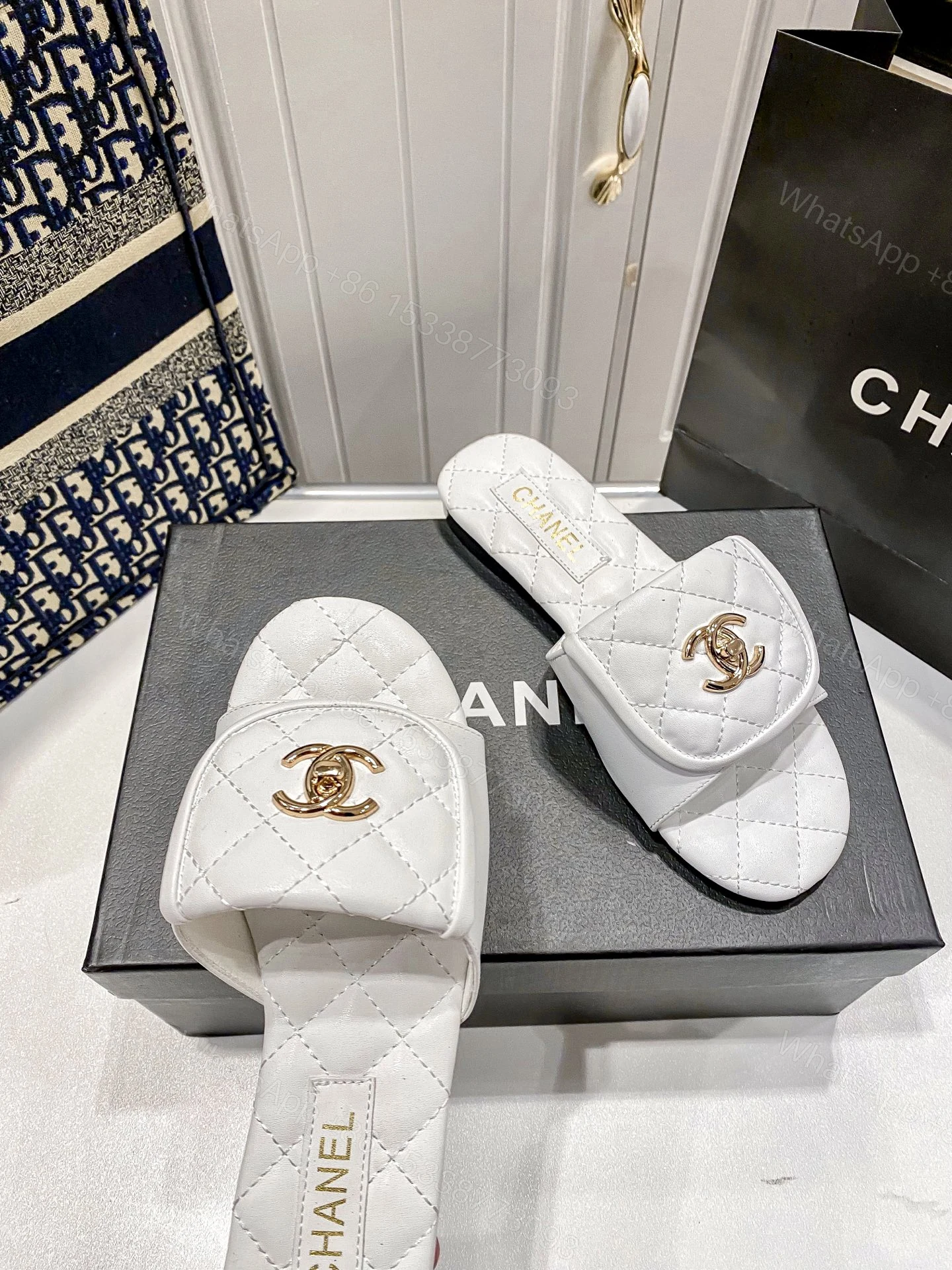 View 4 of Chanel White Slipper
