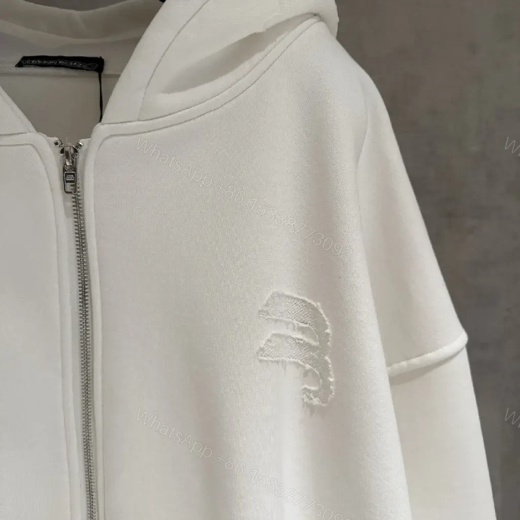View 5 of Off-White Minimalist Zip Hoodie: Subtle Texture, Premium Comfort