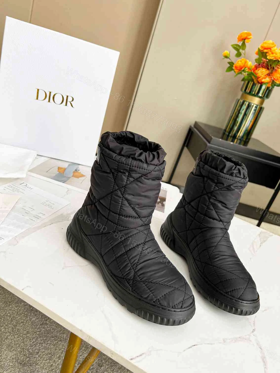 View 6 of DIOR FROST ANKLE BOOT BLACK QUILTED NYLON BLACK