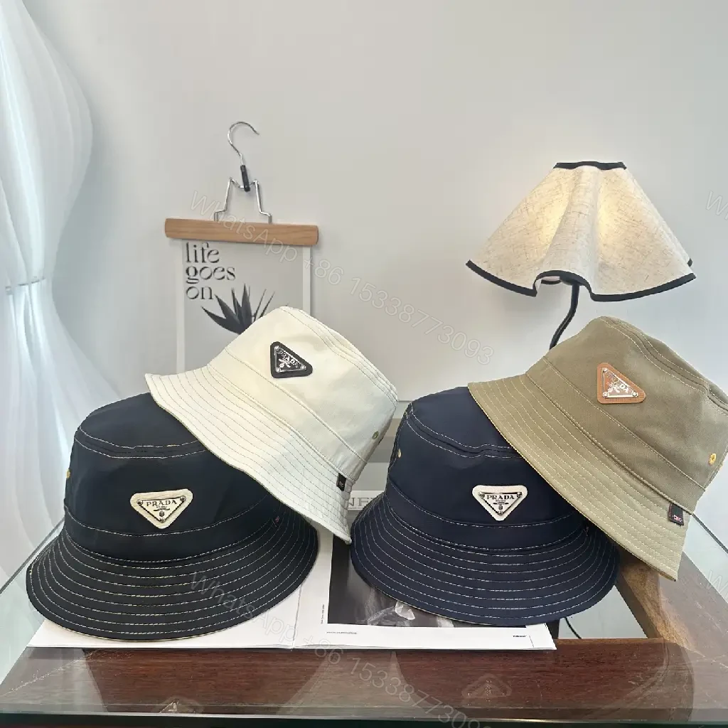 View 8 of White Bucket Hat Cotton Classic Stitch Brim, Minimal Logo Patch