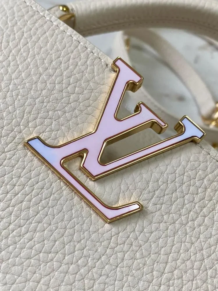 View 6 of Louis Vuitton LV Capucines Beige LV Pattern Purple 21cm