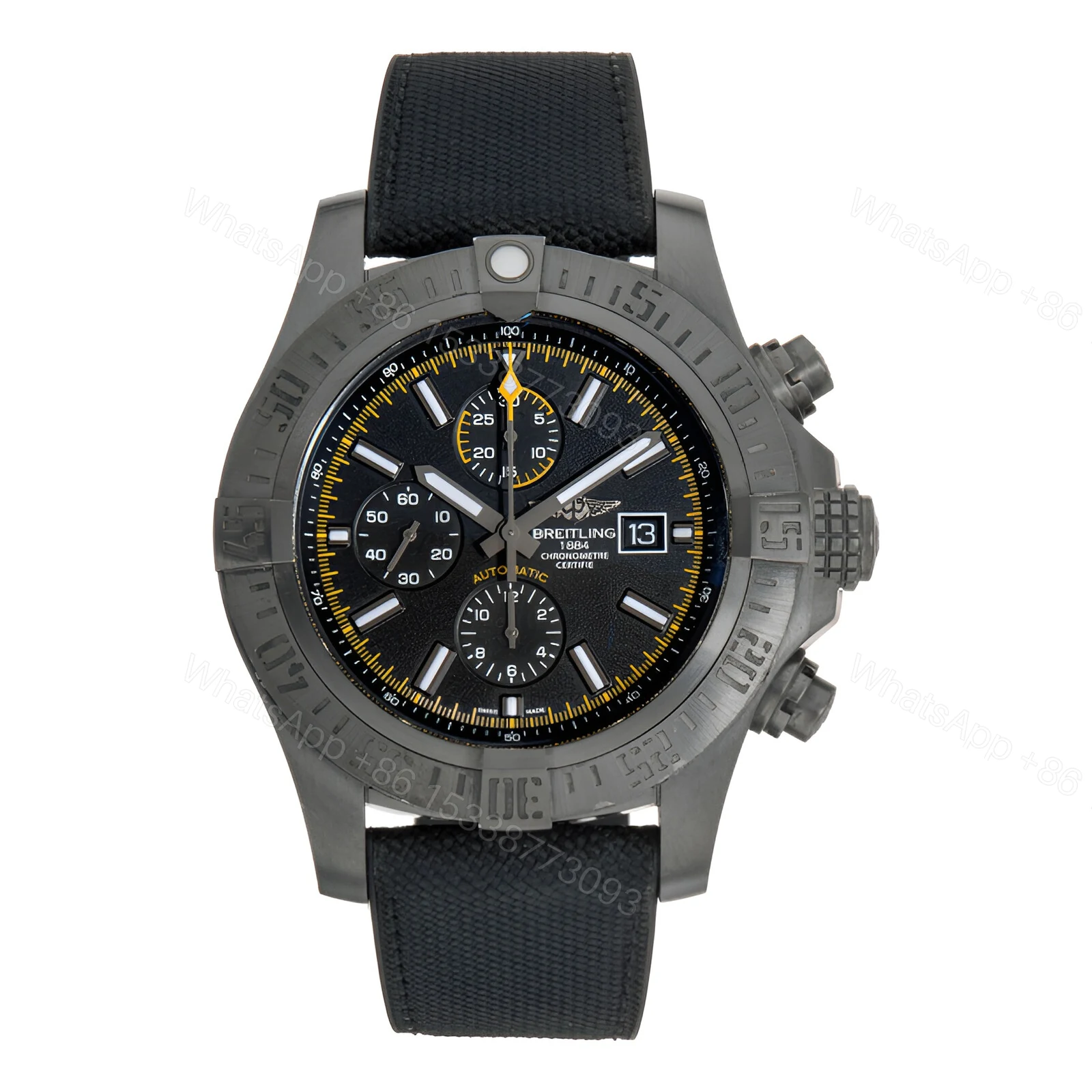 Breitling Super Avenger II Black Steel M133711A/BF30 Replica — view 1