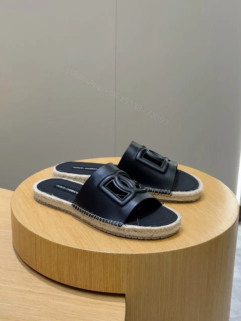 View 3 of Chic Minimalist Leather Sliders with Iconic Monogramed Split-sole Slide