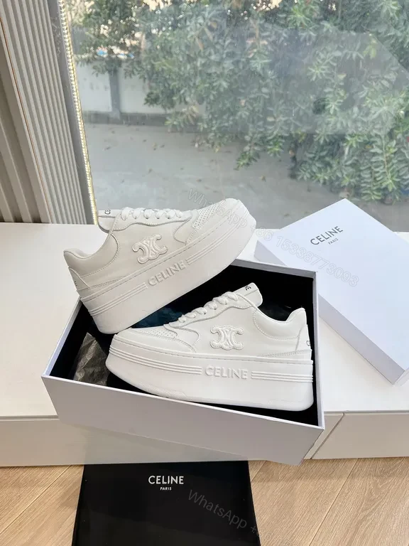 View 4 of Celine White Leather High-Top Sneakers: Luxury Comfort