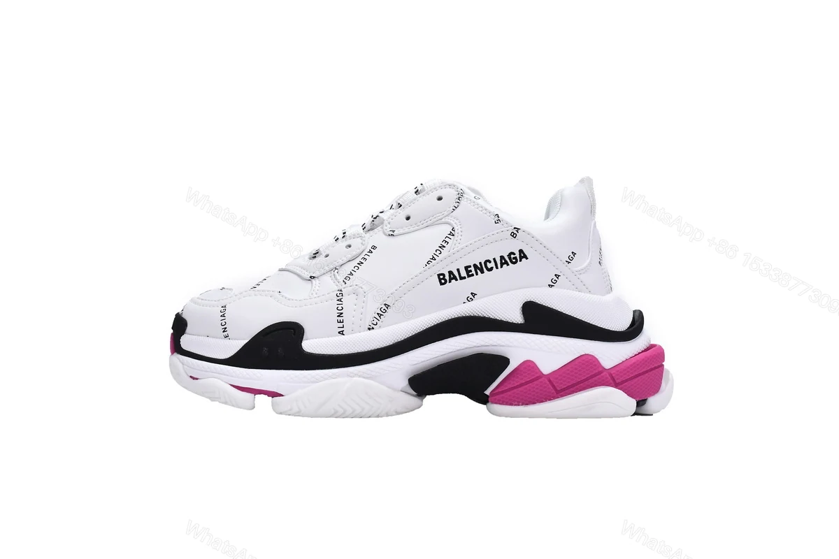 View 9 of Balenciaga Triple S Letter White Rose Red 524039 W2FA4 9155