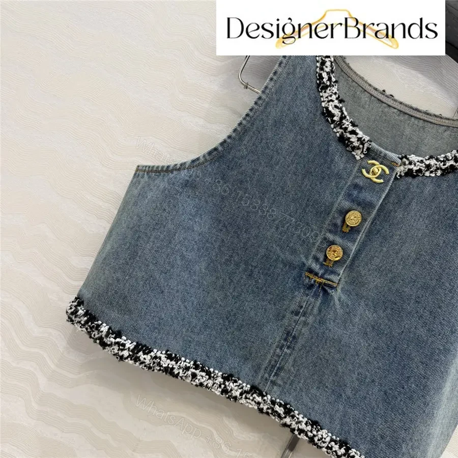 View 3 of Chanel Blue-Gray Sleeveless Denim Vest