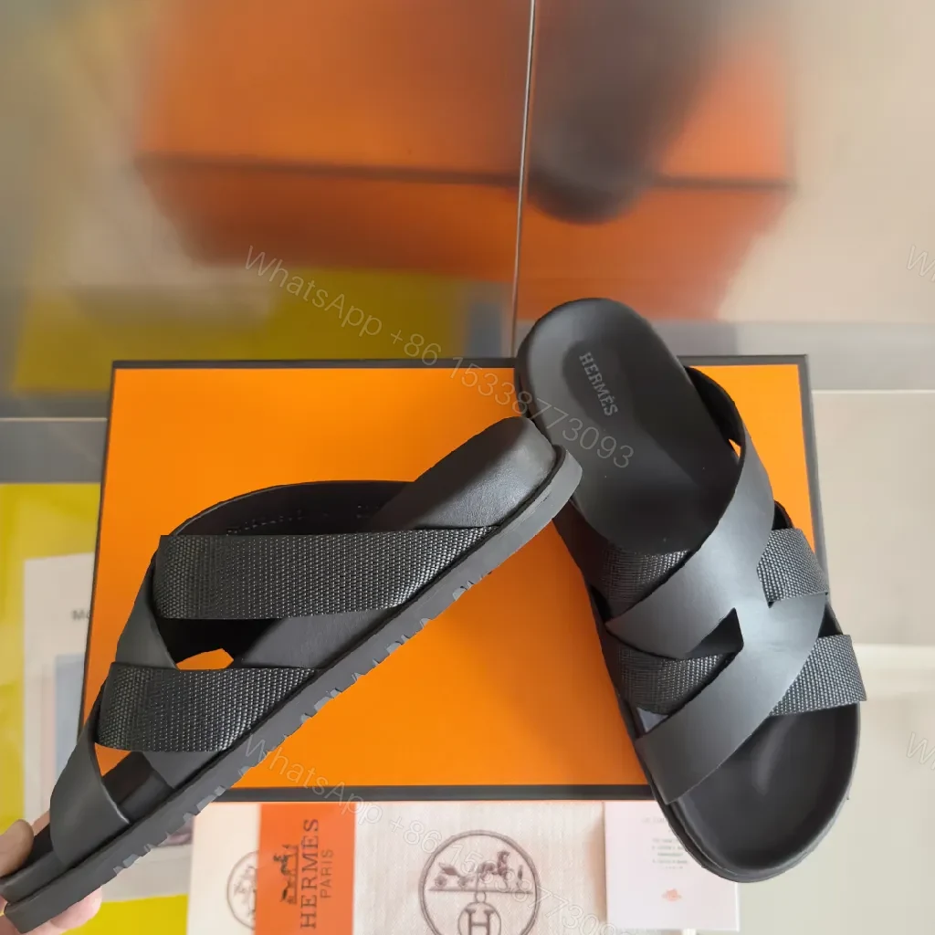 View 4 of Black Leather Cross-Strap Sandals: Minimal, Luxe Comfort