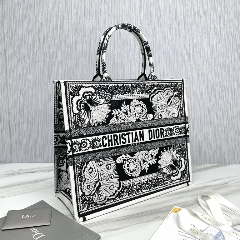 View 8 of Monochrome Dior Floral Tote - Jacquard, Logo Band, Luxe Versatility