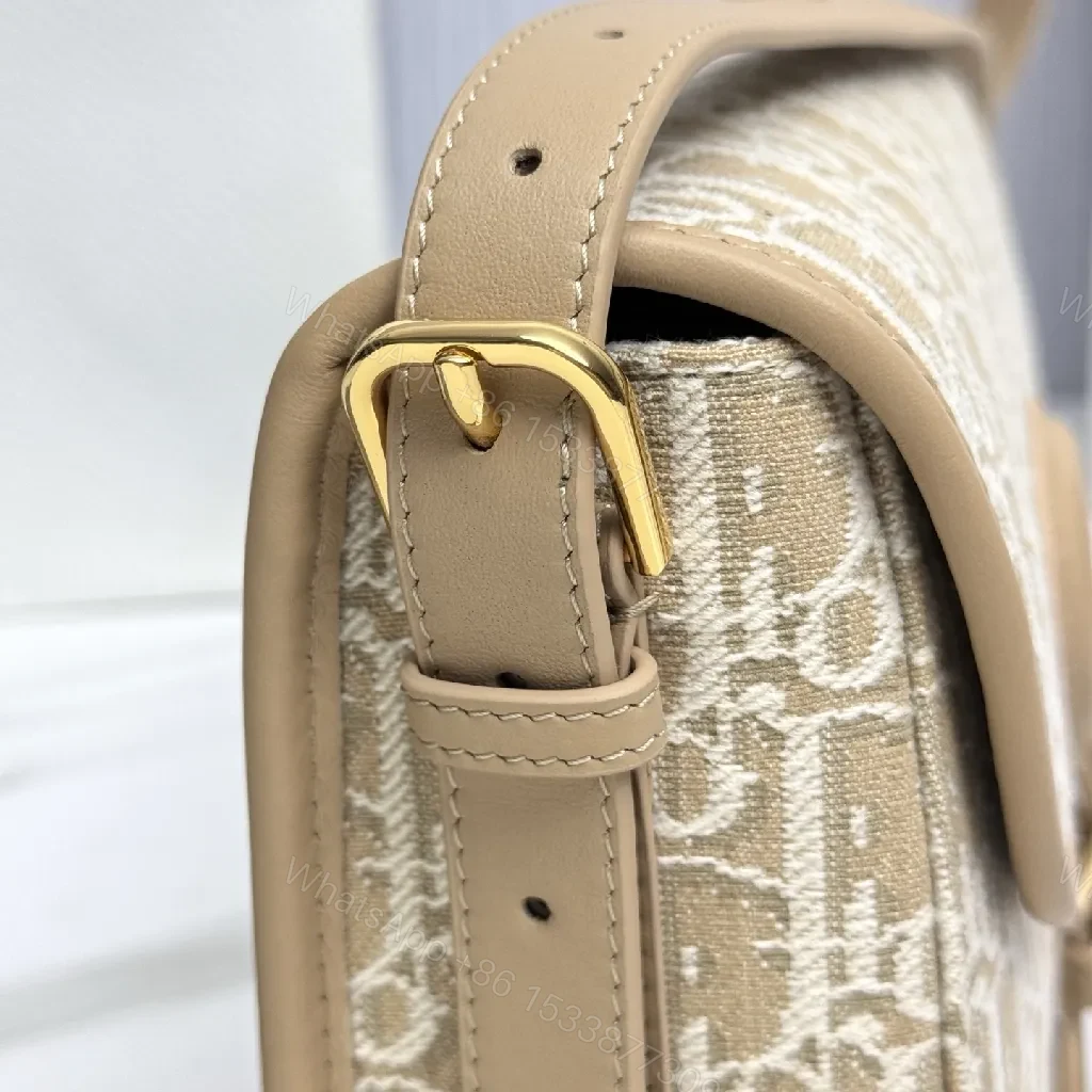 View 2 of Beige Canvas Satchel: Dior-Oblique Twist Luxury Bag