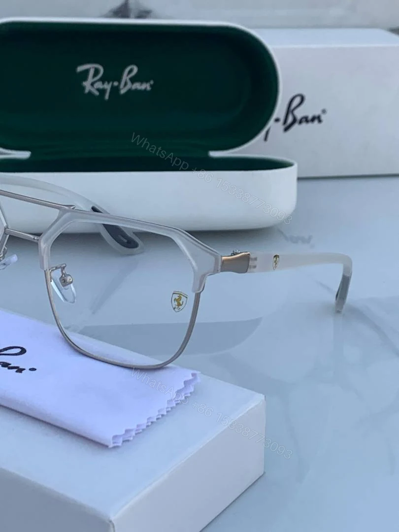 View 5 of First Copy RayBan 04 White Plano Sunglasses