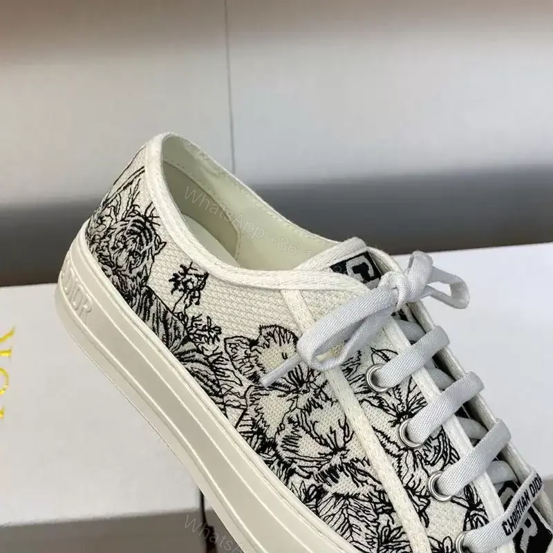 View 3 of WALK’N’DIOR SNEAKERS WOMEN TOILE DE JOUY VOYAGE EMBROIDERED WHITE – CD169