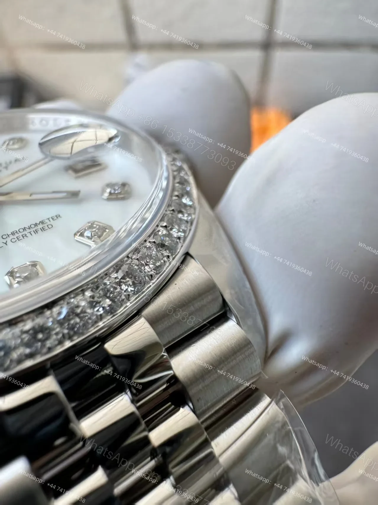 View 6 of Rolex Datejust M126284RBR-0011 1:1 Replica Mother of Pearl Diamond Dial Jubilee 36MM 3235 Movement Super Clone Watch