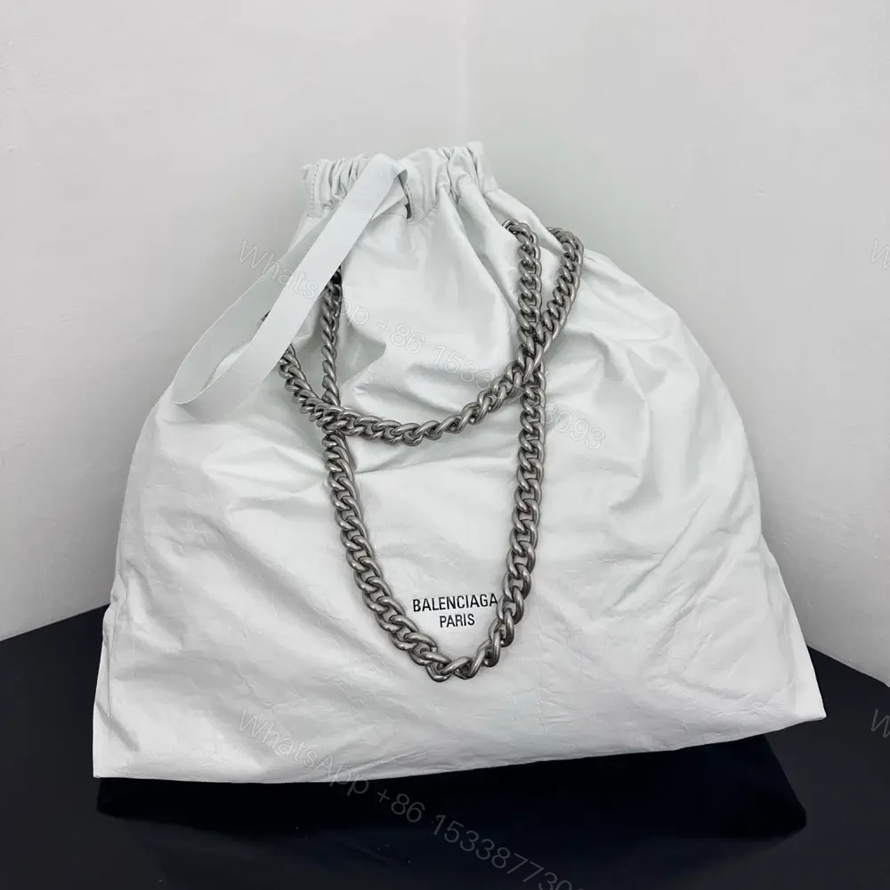 高仿Balenciaga2023Crushtote褶皺牛皮手拎袋大號 — view 1