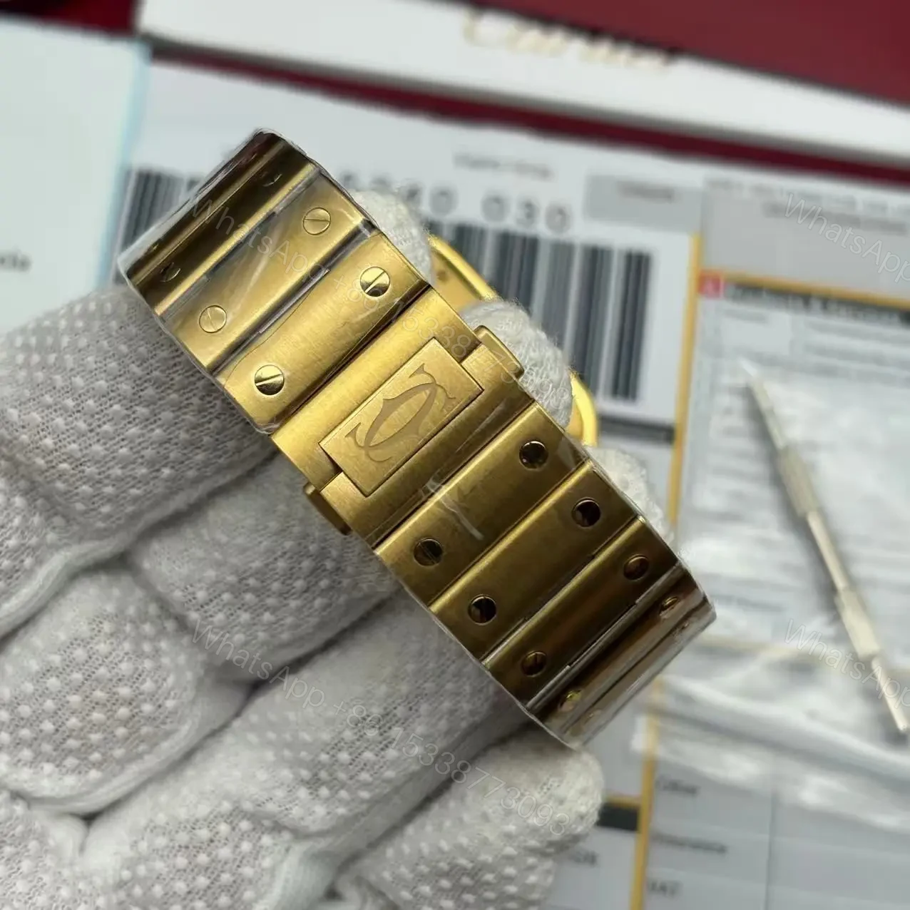 View 9 of Clone Replica Cartier Santos W2SA0009 Gold Watch