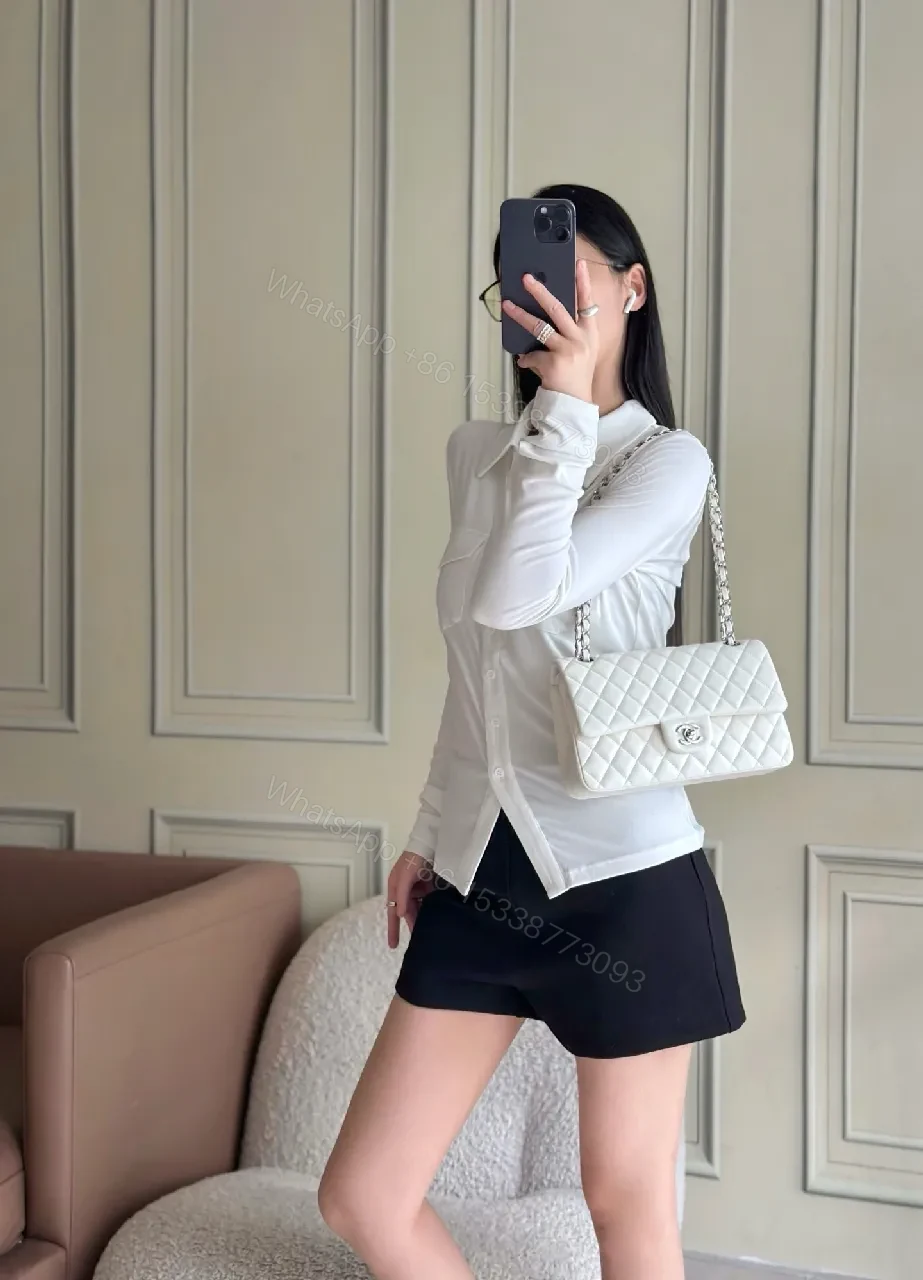 View 6 of White Quilted Chain-Strap Flap Bag: Luxe Everyday Style