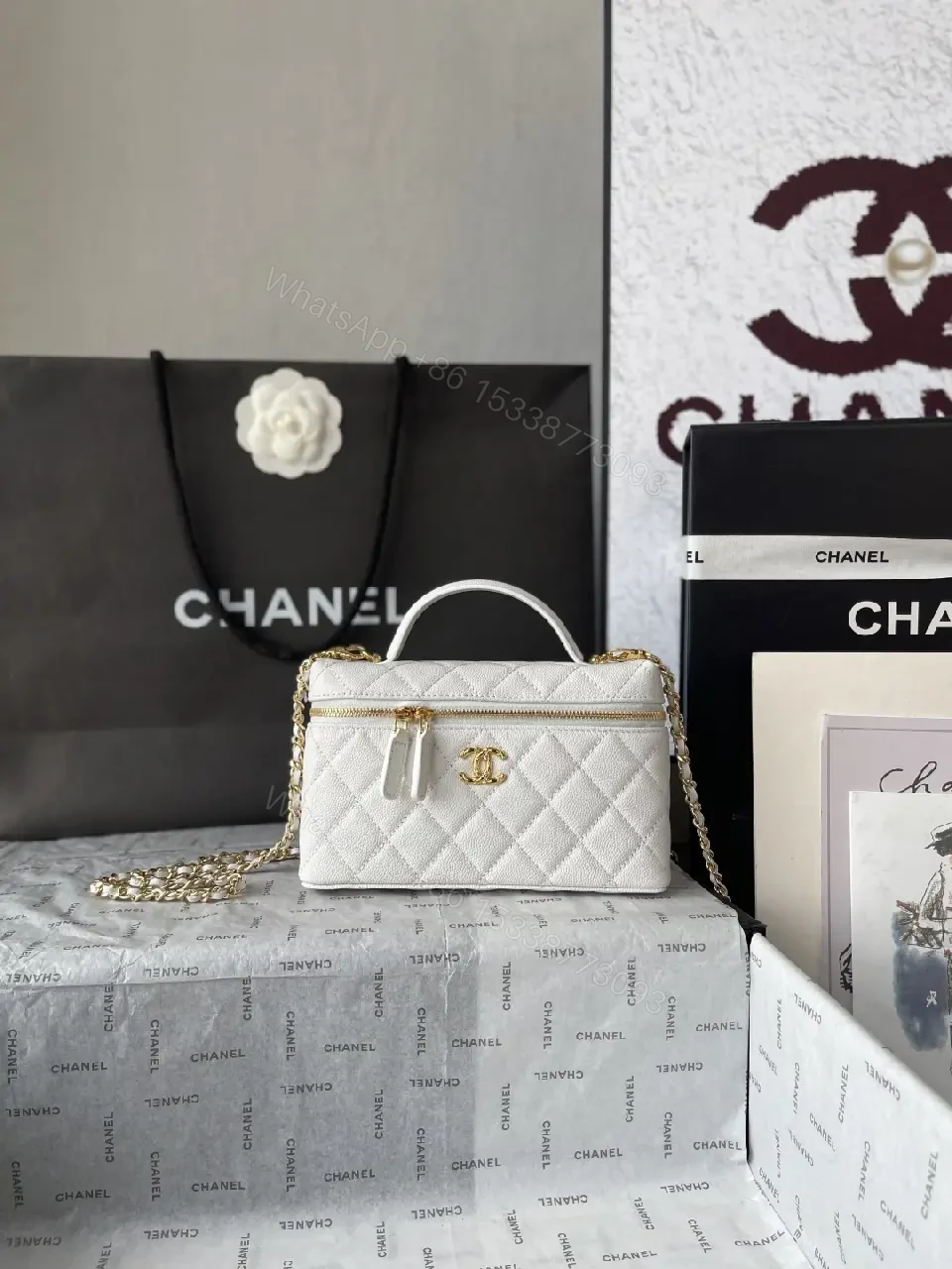 View 7 of Quilted Chic Mini Bag with Chain - Luxury Day-to-Night Accessory