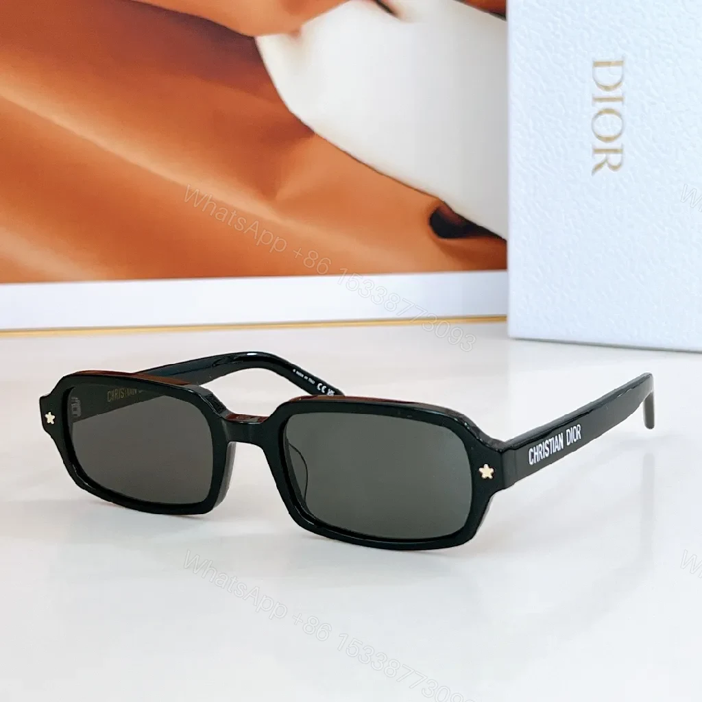 View 7 of Bold Black Acetate Sunglasses – Modern Rectangular, Subtle Luxe