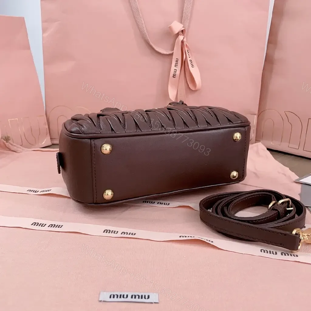 View 4 of Chic Quilted Leather Satchel with Gold Hardware