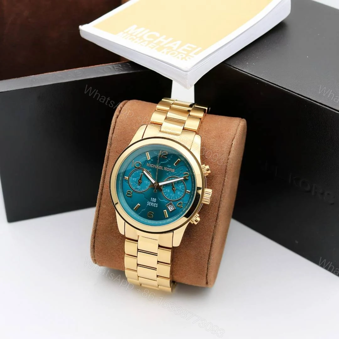 First Copy Michael Kors Bradshaw Gold Blue Dial Men’s Analog Watch — view 1