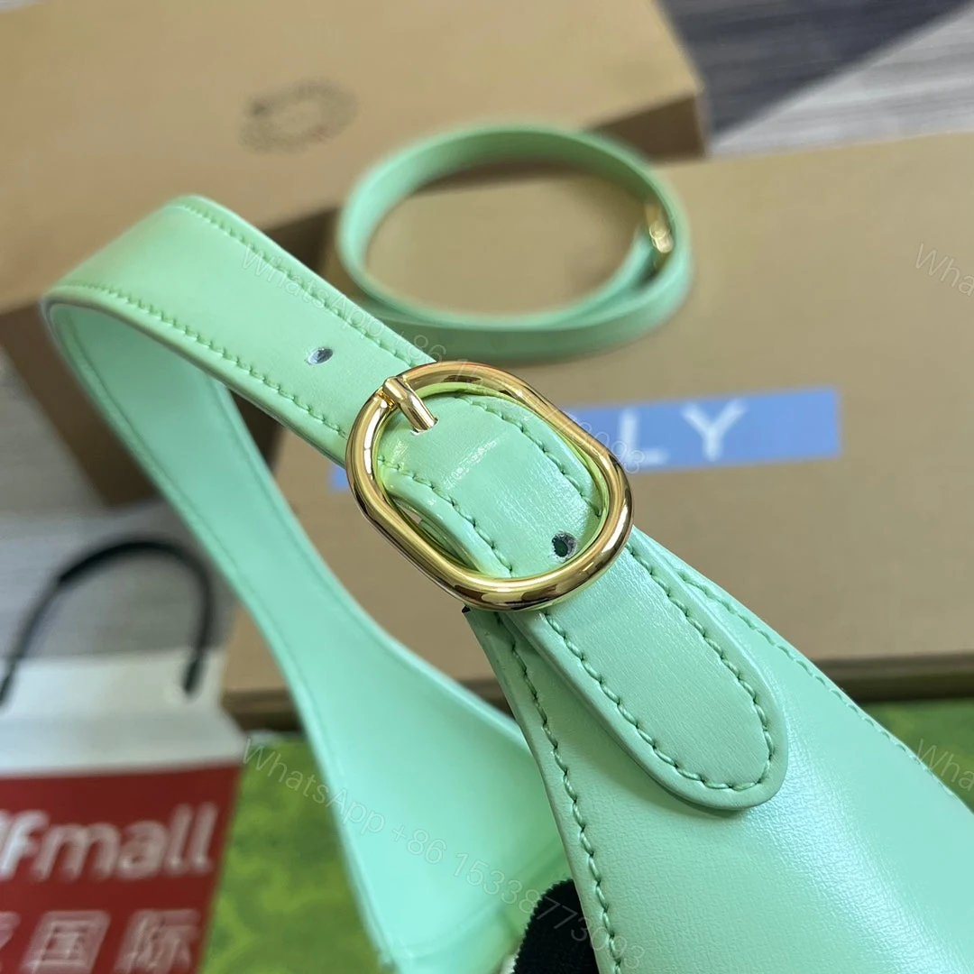 View 8 of GG JACKIE SMALL 28 SHOULDER BAG IN LIGHT GREEN CALFSKIN