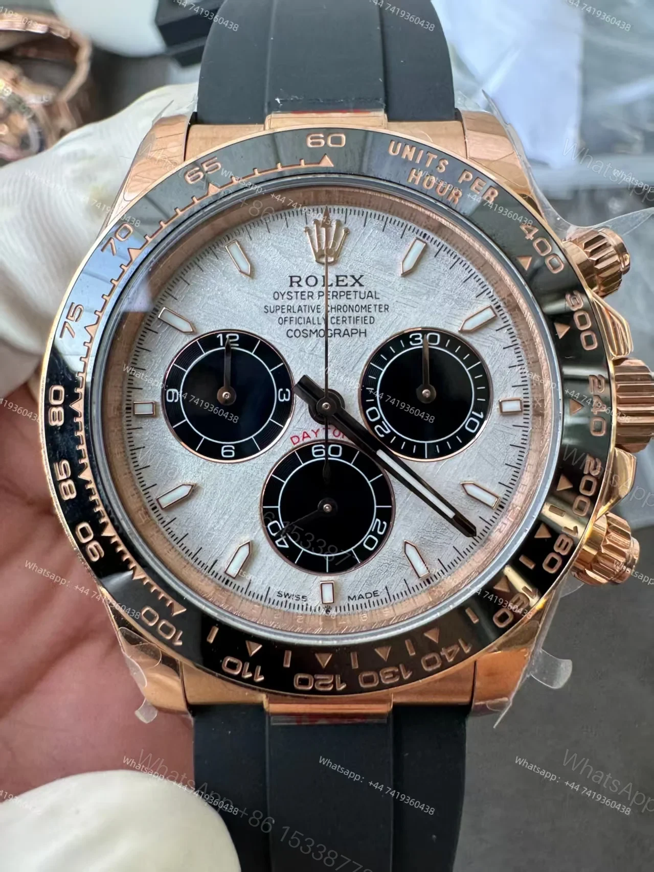 View 4 of Rolex Super Clone Daytona M126515LN-0008 Rose Gold Meteorite Dial 4131 Movement