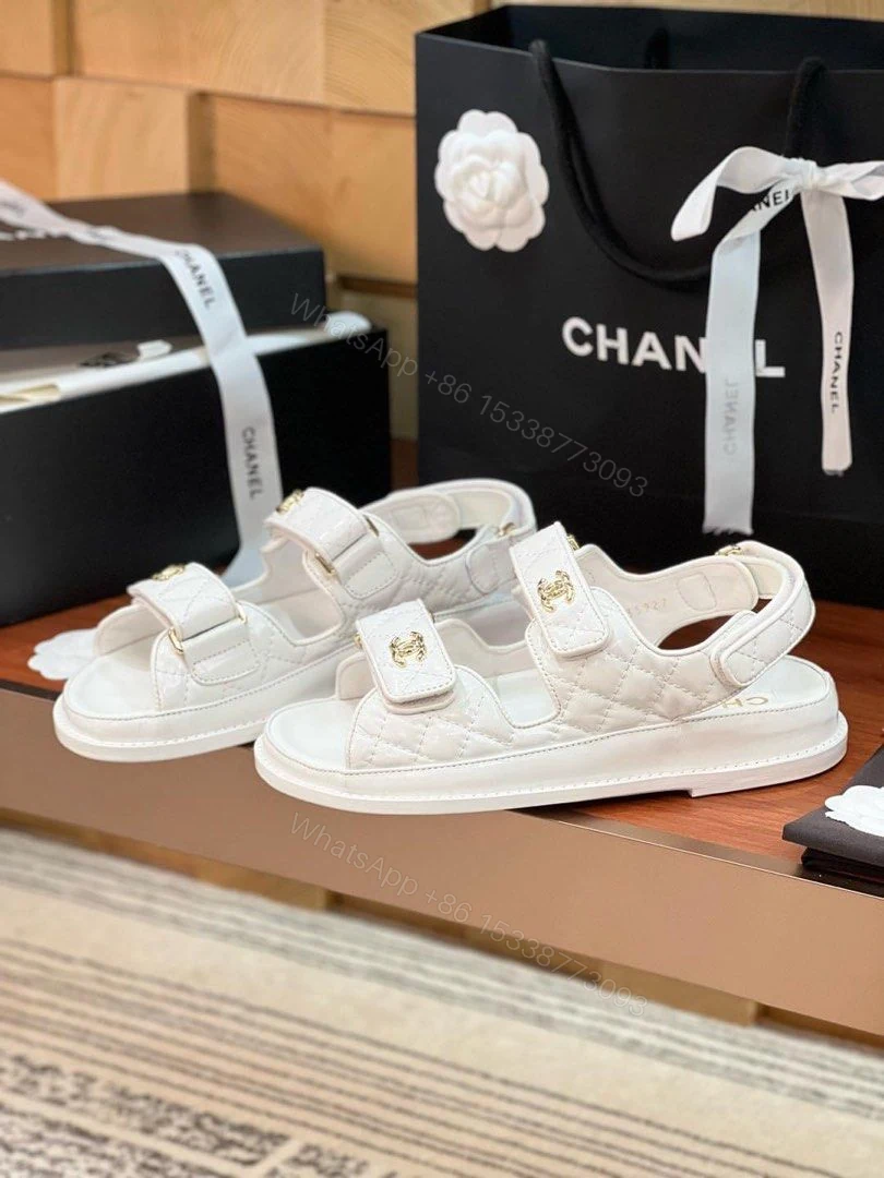 View 3 of Chanel White Dad Sandals