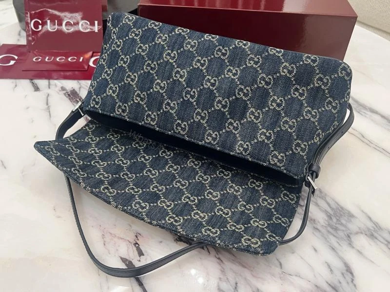 View 7 of Gucci古驰深蓝牛仔肩挎包_高仿a货厂家-奢品库