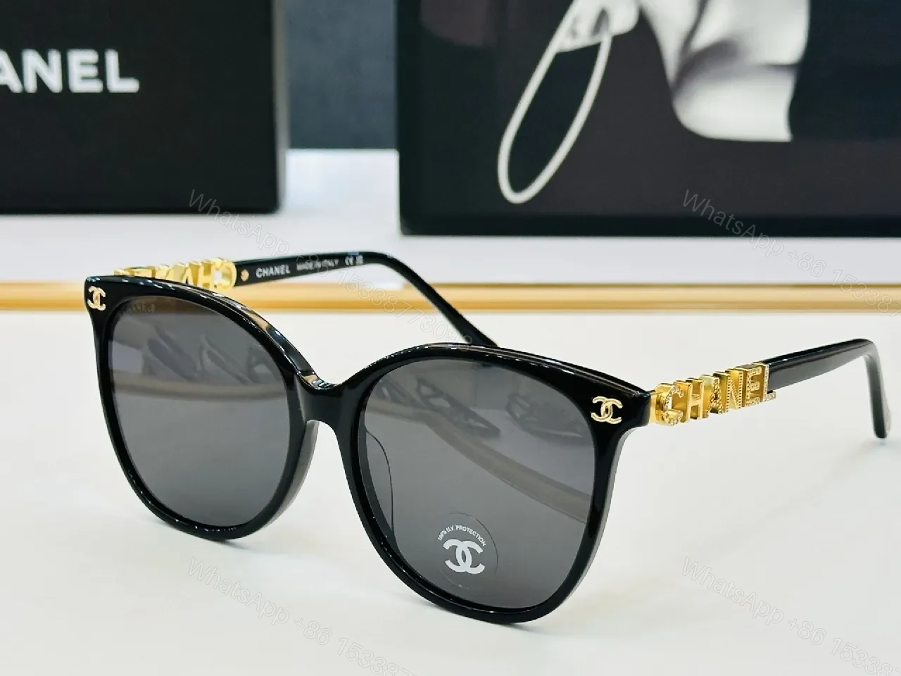 View 5 of Charcoal Sunglasses: Luxe-Style, UV-Guard, Oversized Frame