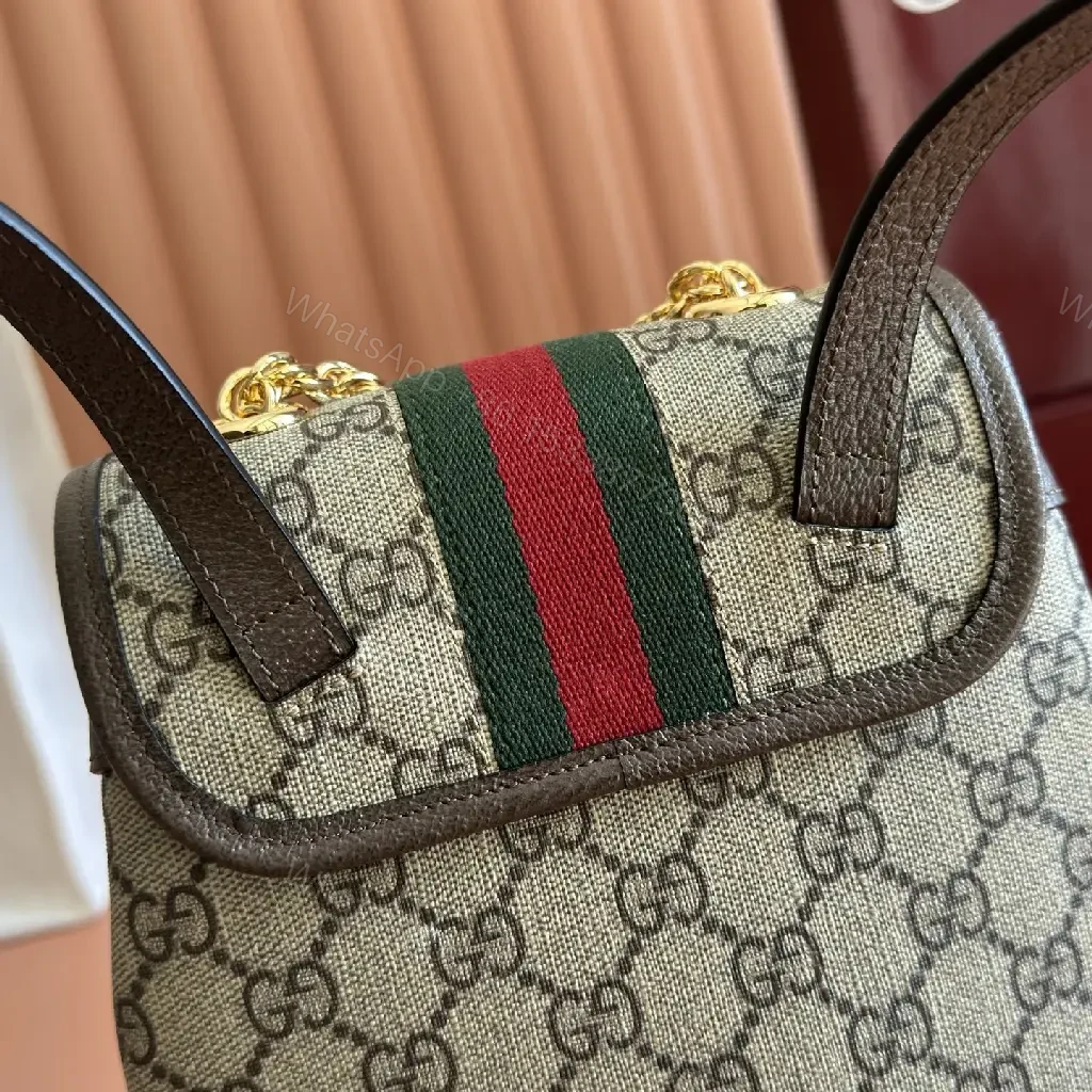 View 5 of Compact Signature Crossbody: GG Supreme, Web Strap, Mini Bag