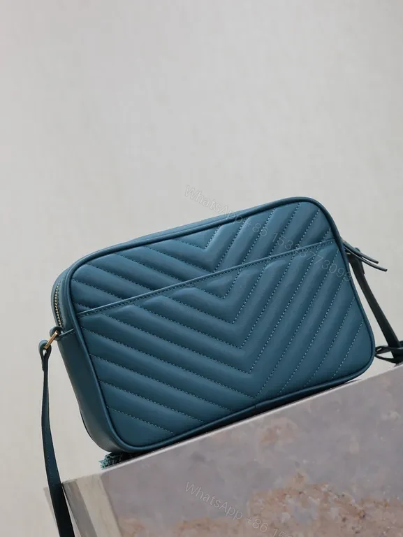 View 3 of Chic Teal Quilted Crossbody with Gold Hardware Bag