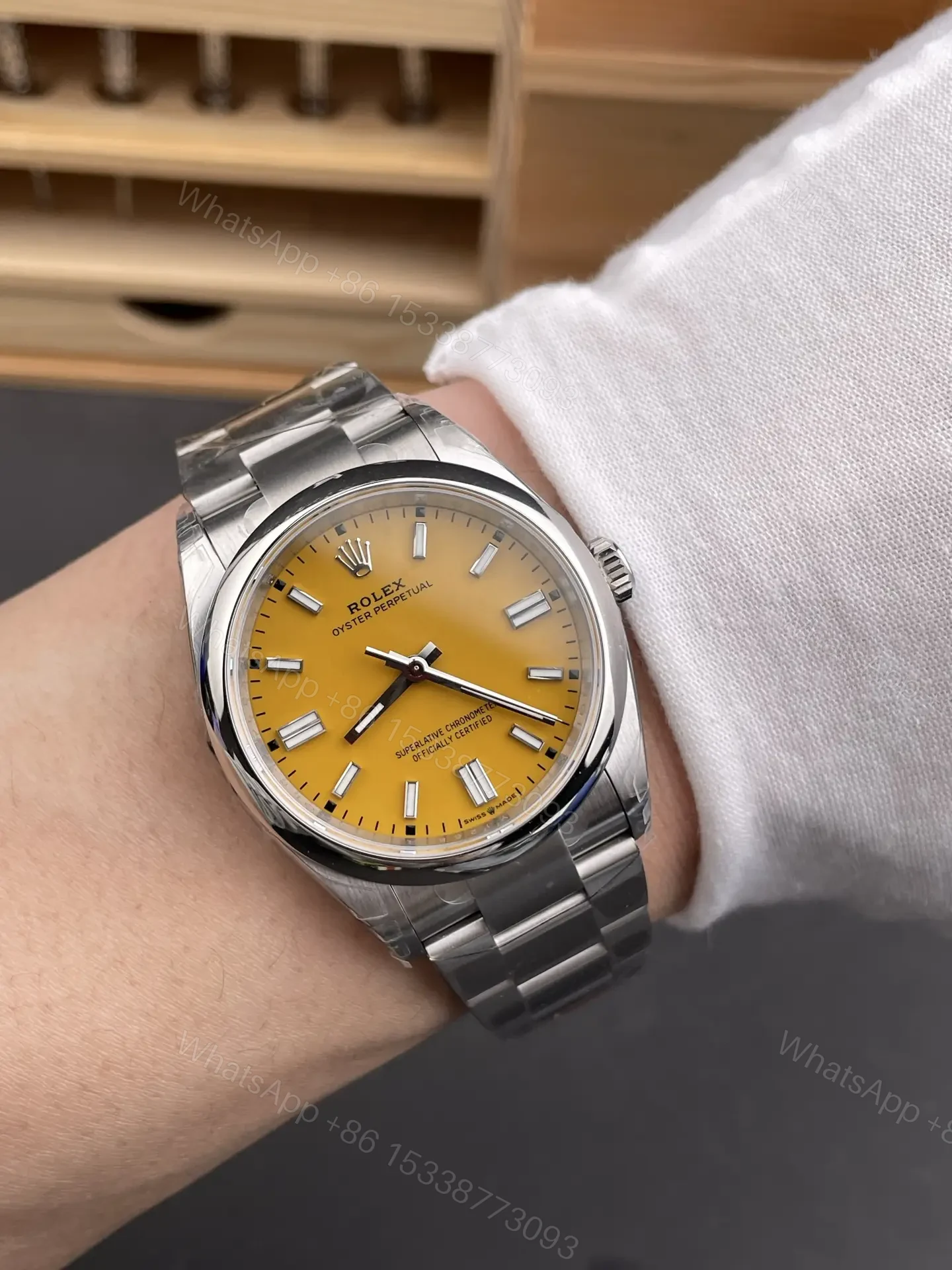 View 9 of Rolex Oyster Perpetual 36 126000 Yellow Dial Watch 126000-0004