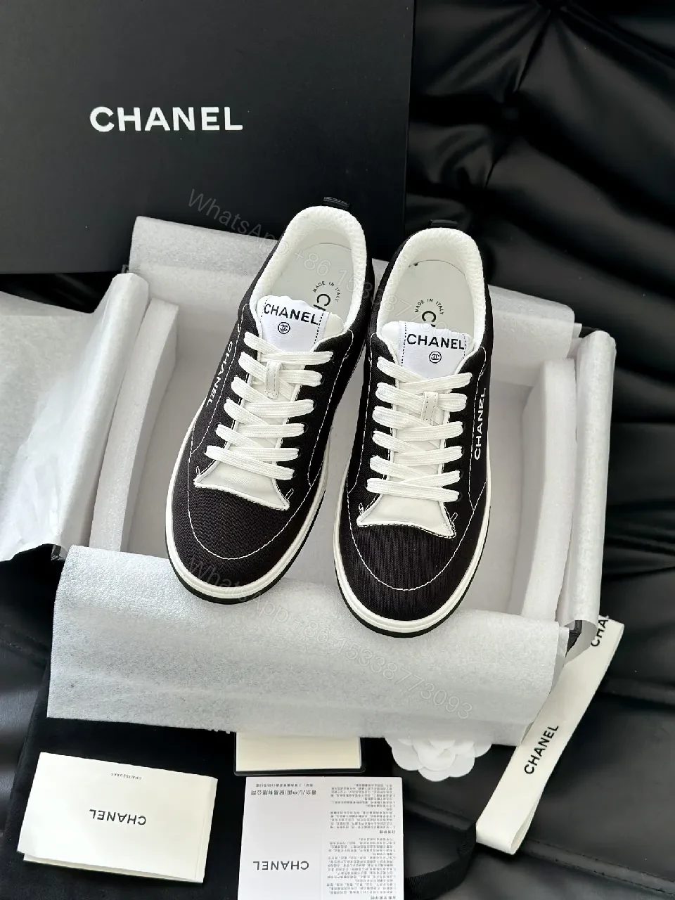 View 7 of Chanel-Style Black & White High-Tops: Quiet Luxury Comfort