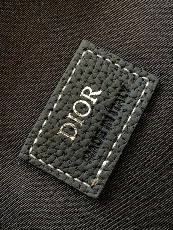 View 6 of Sleek Black Pebbled Leather Dior Crossbody Bag - Compact Couture